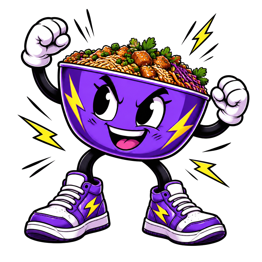 Packamore's cheerful bowl mascot